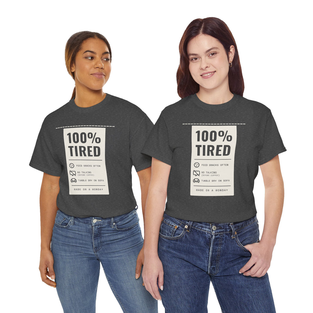 Getragen: 100% Tired – zwei Models