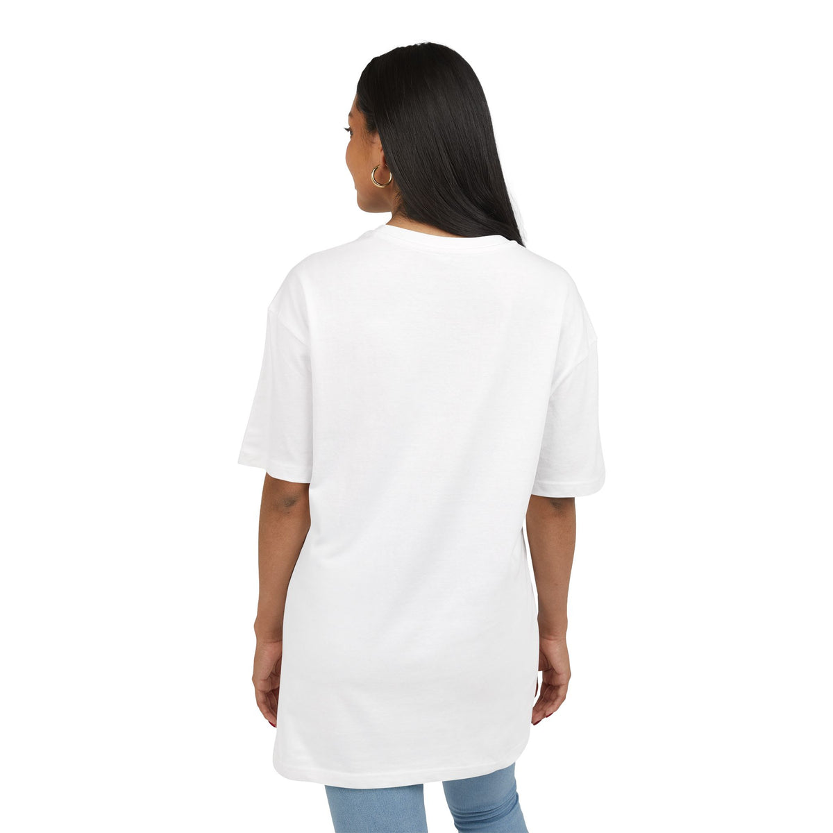 Getragen: I'm Leaning Towards No · Oversize – Model von hinten